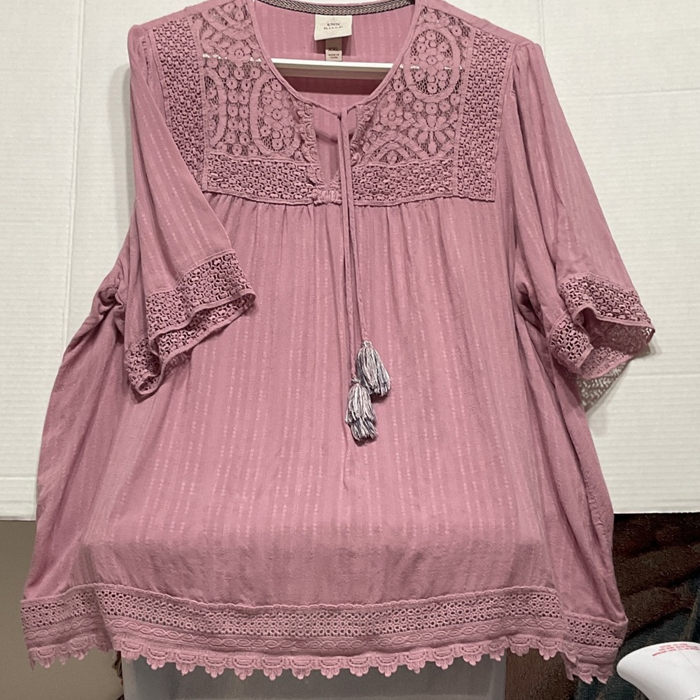 Knox Rose Dusty Pink Lace Blouse